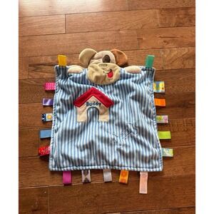 Taggies Blue Stripe Peek A Boo Buddy Puppy Dog Security Blanket Lovey Puppy Dog